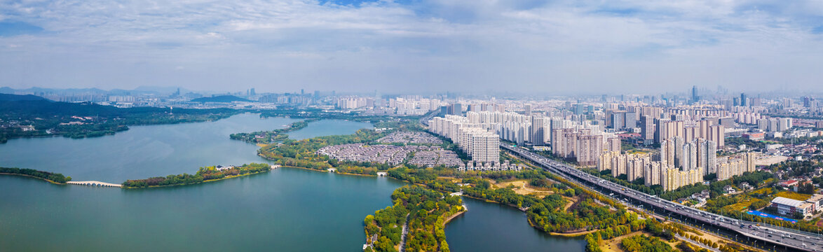 苏州市吴中区石湖景区航拍