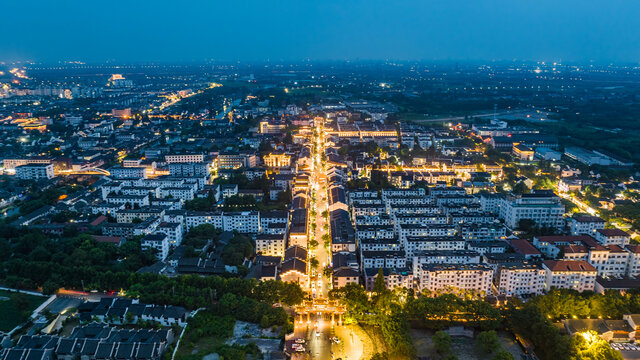 乌镇居民区夜景