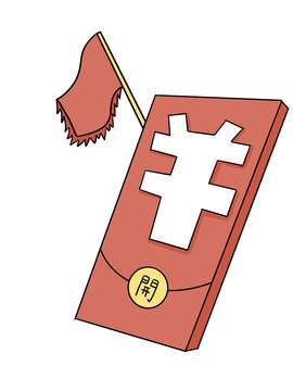 手機(jī)紅包旗幟透明免摳元素