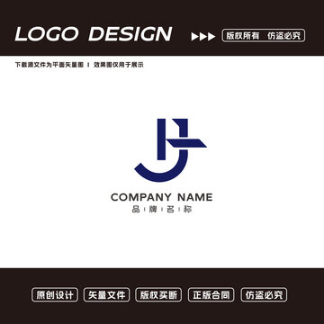 HJ字母logo标志