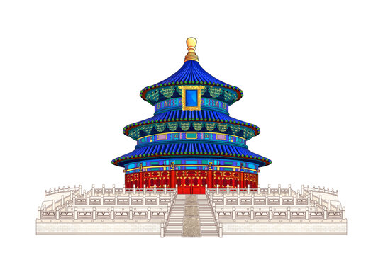 北京古建筑地標(biāo)元素天壇