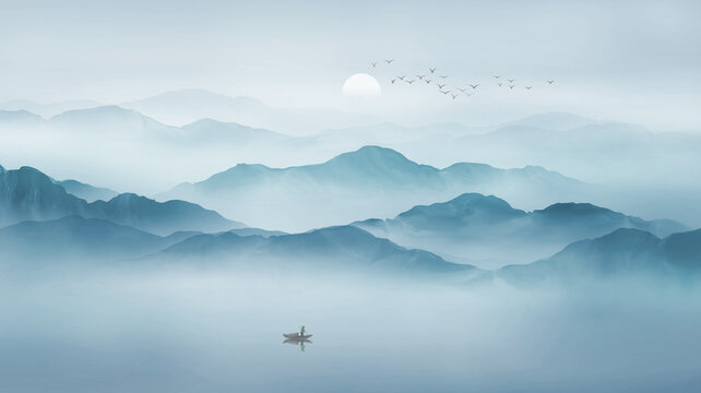 水墨山水画