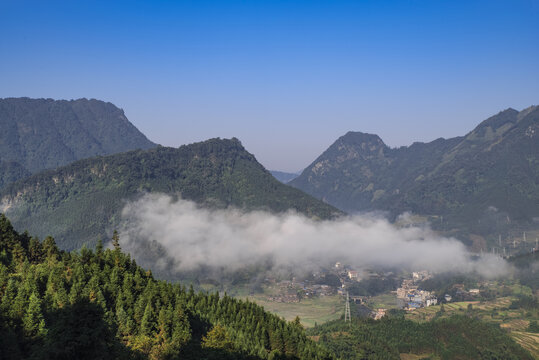 乡村田园风光自然山景