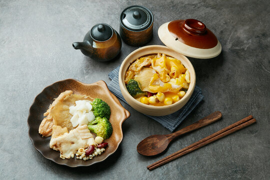 海螺肉花胶金汤捞饭