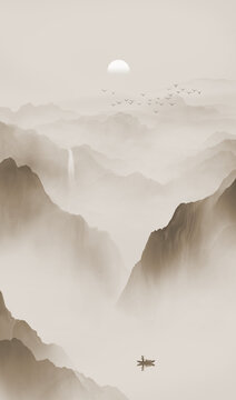 水墨山水畫