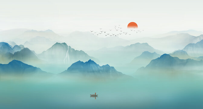新中式山水畫