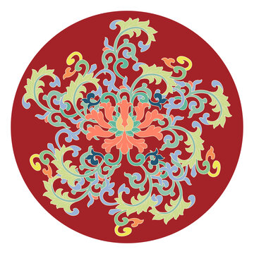 團花紋中式紋樣紋理吉祥圖案
