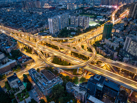 成都二环路高架营门口夜景