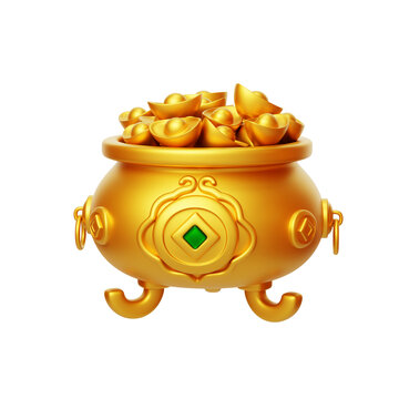 新年春節(jié)聚寶盆新春金元寶3D