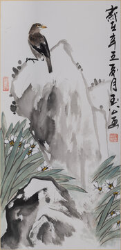 中國(guó)畫寫意花鳥水仙