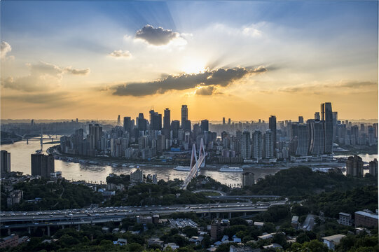 重庆渝中落日