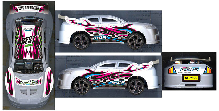 玩具賽車不干膠設(shè)計(jì)