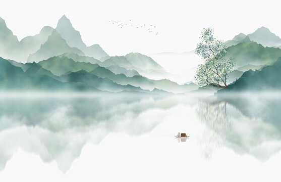 簡(jiǎn)約中式山水
