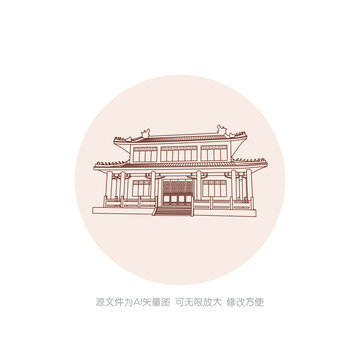 古建筑線稿