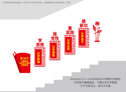 主題教育樓梯文化墻