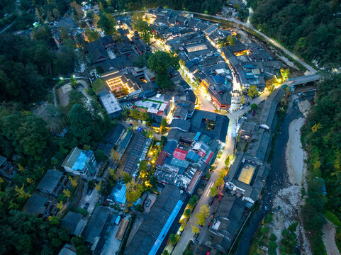 都江堰泰安古镇夜景