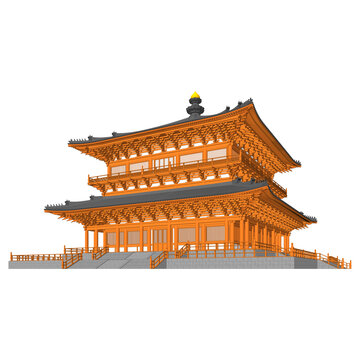 宋式攢尖大殿軸測(cè)效果