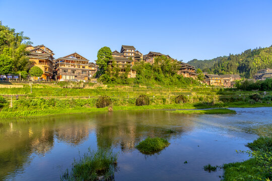 广西三江程阳景区村寨