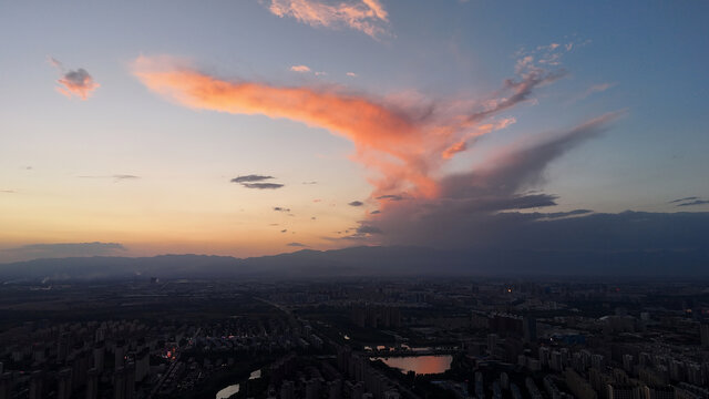 宁夏银川晚霞