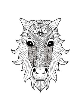 十二生肖馬插畫馬頭