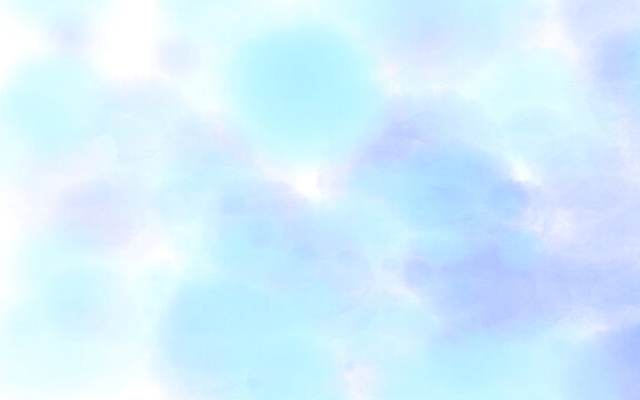 水彩筆刷暈染涂鴉清新青色背景