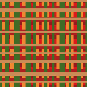 圣诞配色红绿格纹四方连续图