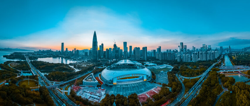 深圳南山CBD日出全景