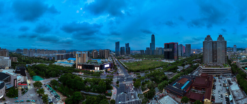 臺(tái)州傍晚全景