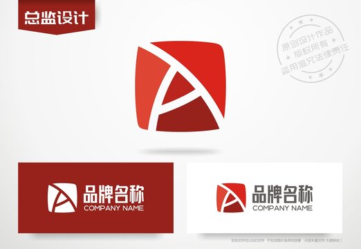 花朵盛开logo字母A设计