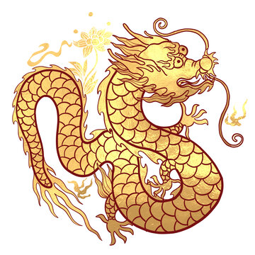 新春龍年金龍圖案