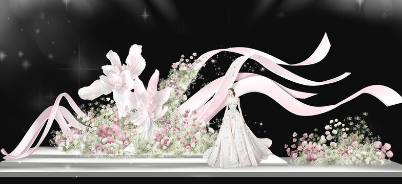 粉白色紙藝婚禮