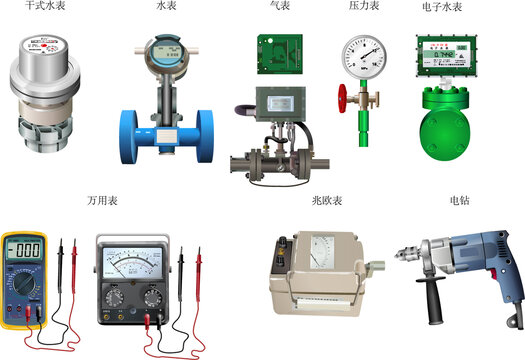 矢量绘制日常工具水表压力表类