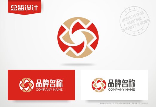 金融公司logo古钱币设计