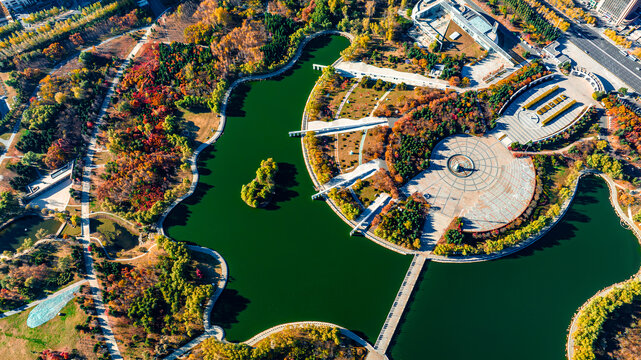 秋季的中国长春城区景观