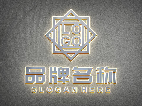 銀底不銹鋼LOGO樣機
