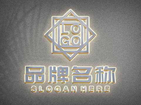 银底不锈钢LOGO样机