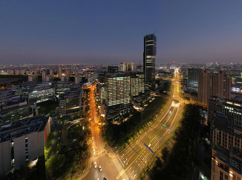 上海杨浦尚浦领世航拍风光夜景