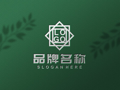 时尚绿LOGO样机