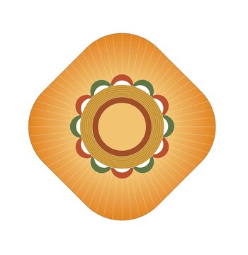 方形古風(fēng)俯視花燈矢量插畫(huà)元素