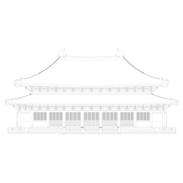 重檐廡殿正立面線(xiàn)稿