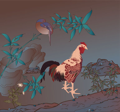 雄雞插畫