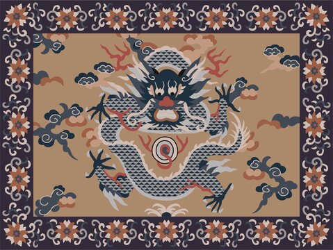 龍圖案布藝