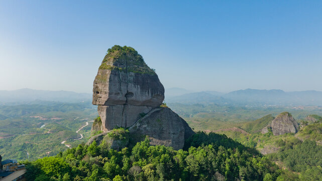 航拍河源旅游霍山丹霞地貌