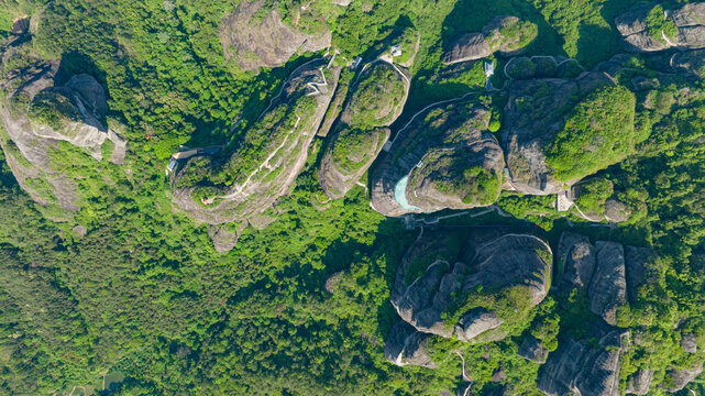 航拍河源旅游霍山丹霞地貌