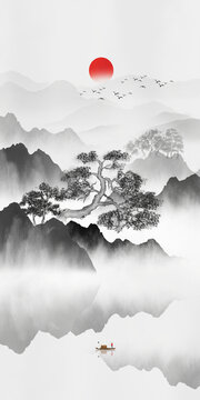 玄關山水
