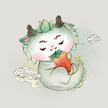 沒有煩惱國風(fēng)龍插畫