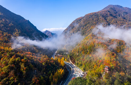 陕西汉中留坝秦岭秋色