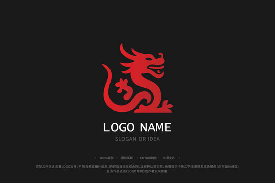 龙元素LOGO雕塑