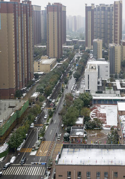 城市雪景