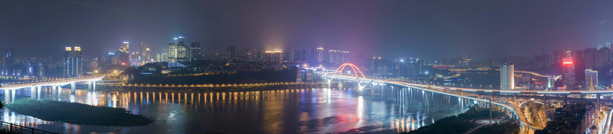 长江大桥与菜园坝大桥夜景